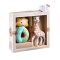 Ready-to-give baby gift set Sophie la girafe and Rattle balls and fabrics - Sophie La Girafe